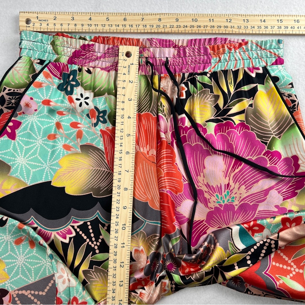 Trina Turk Women's Silk‎ Pants Floral Japanese Theme Multicolor Medium - Picture 3 of 9